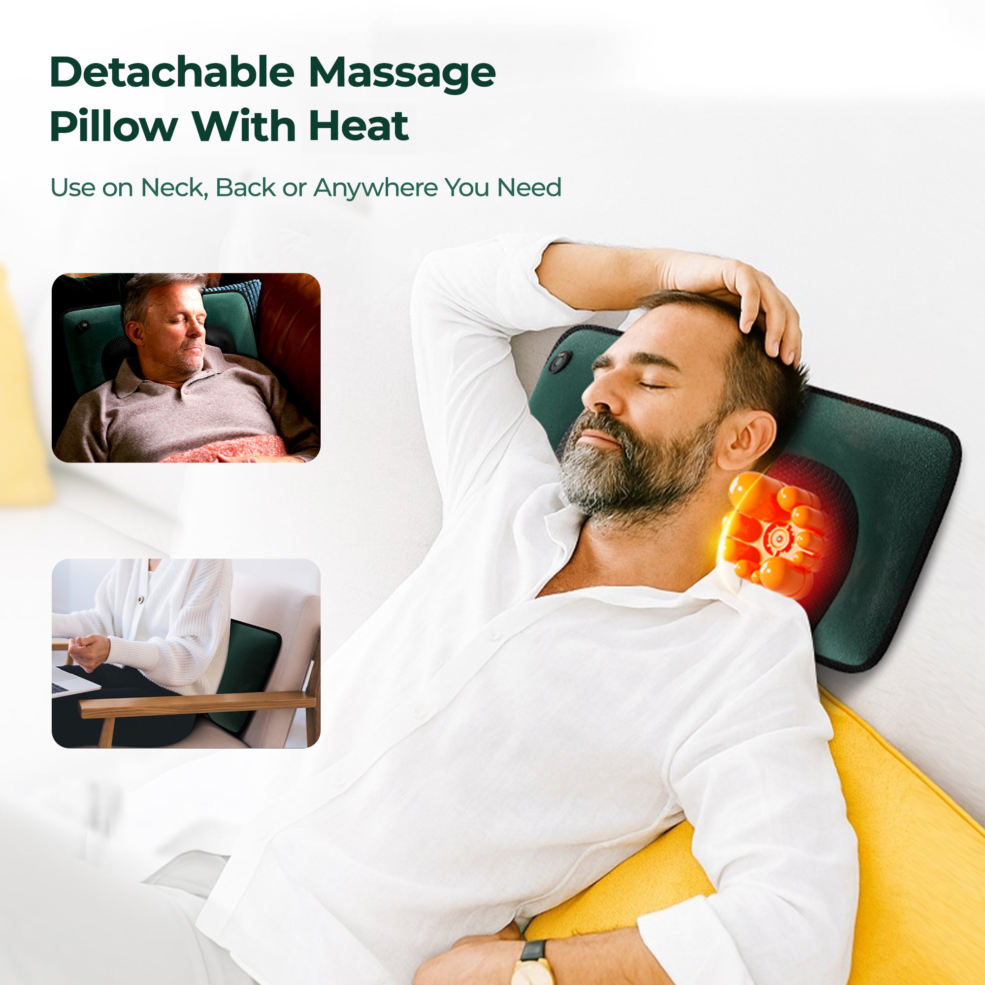 Amazon Prohibited Sale    Foldable  Portable Neck Massage Pillow Heat Therapy  Multi-Mode Remote Control, Shoulder & Neck Relaxation Device, Multifunctional Massager, Cervical Pillow For Sleep Neck